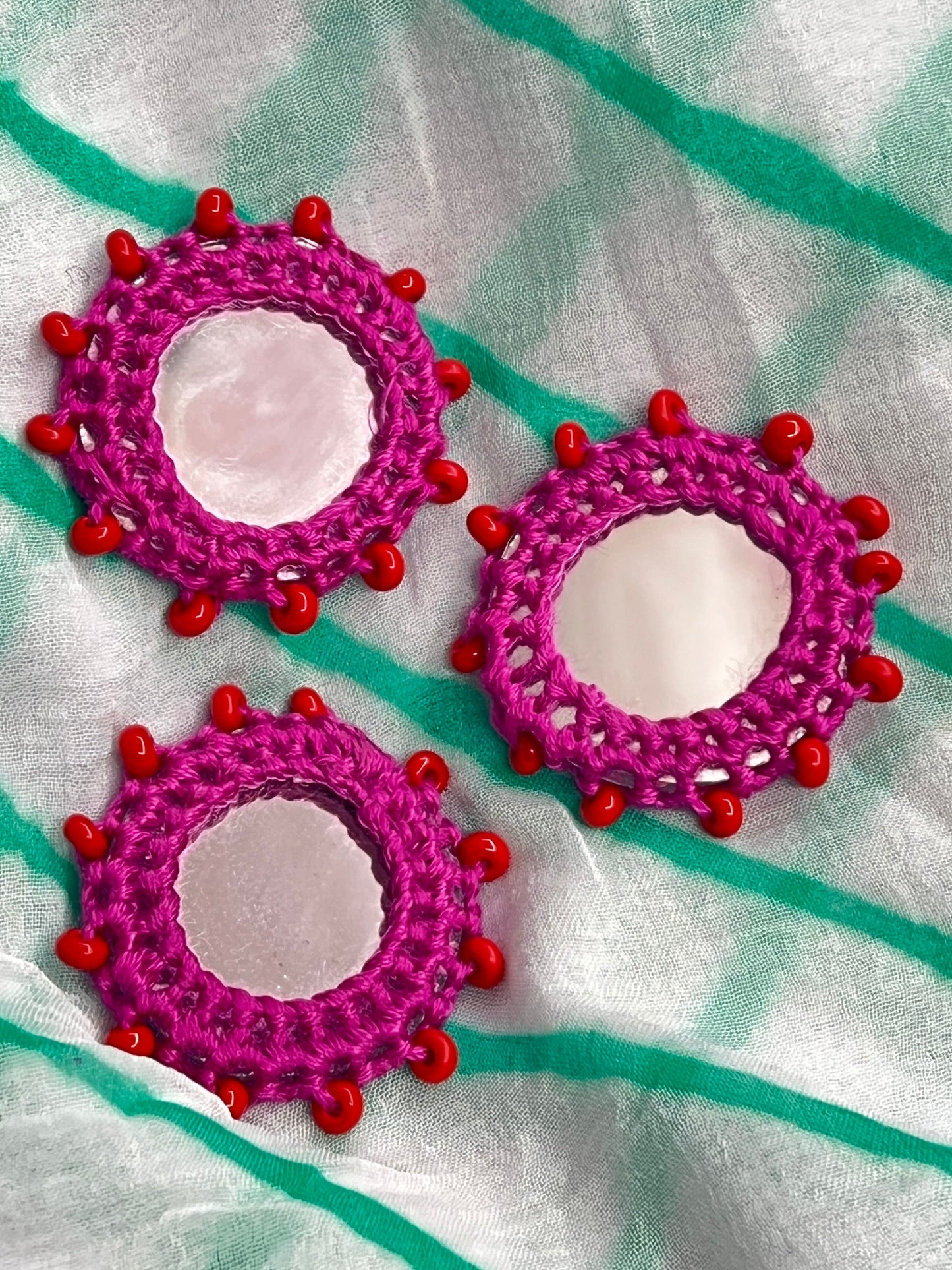 GRAPE Beaded Mirror Buttons