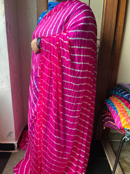 RANI PINK Lehariya Saree