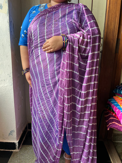 WILD LILAC Lehariya Saree
