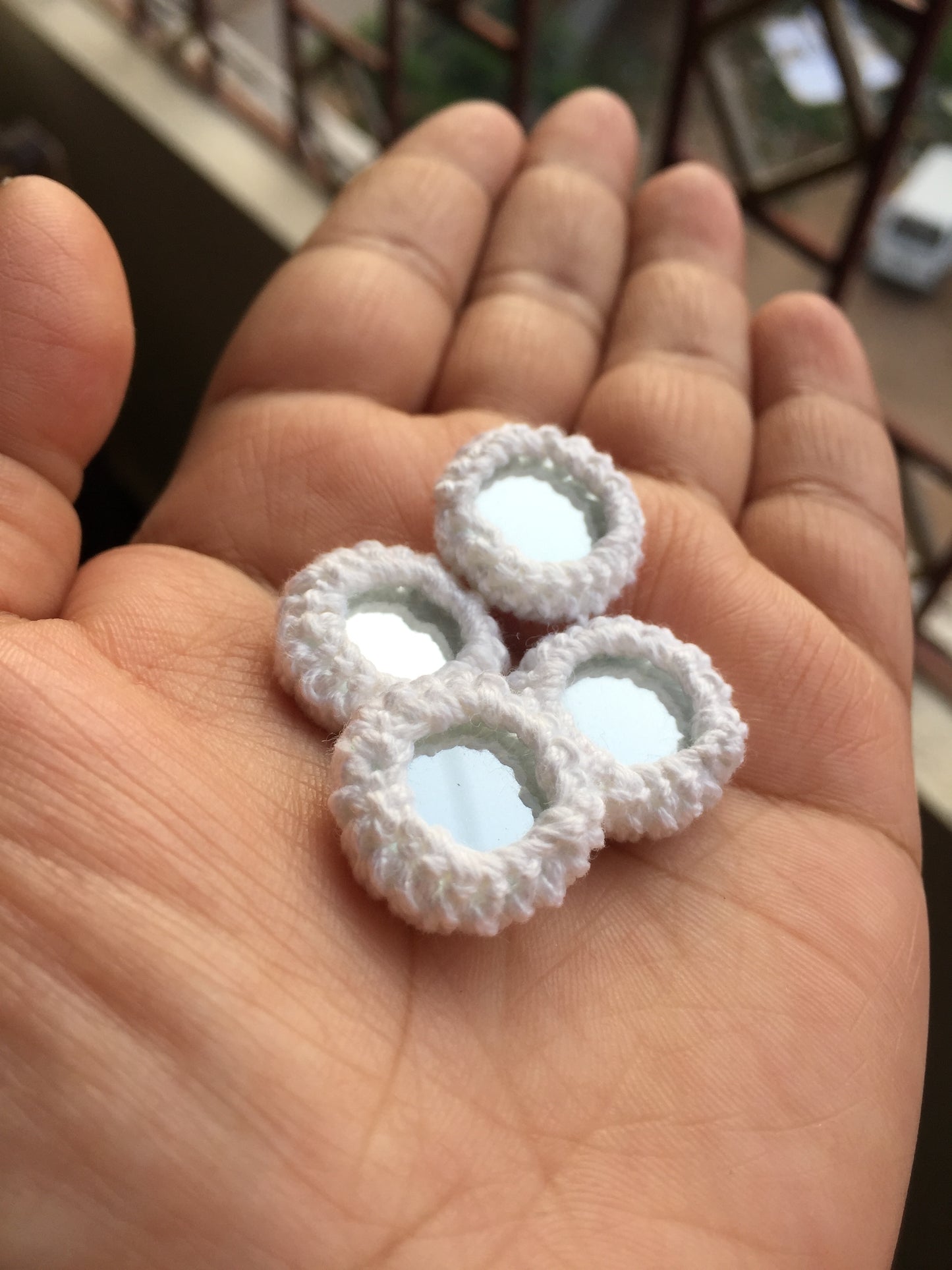 WHITE Mini Mirror Buttons
