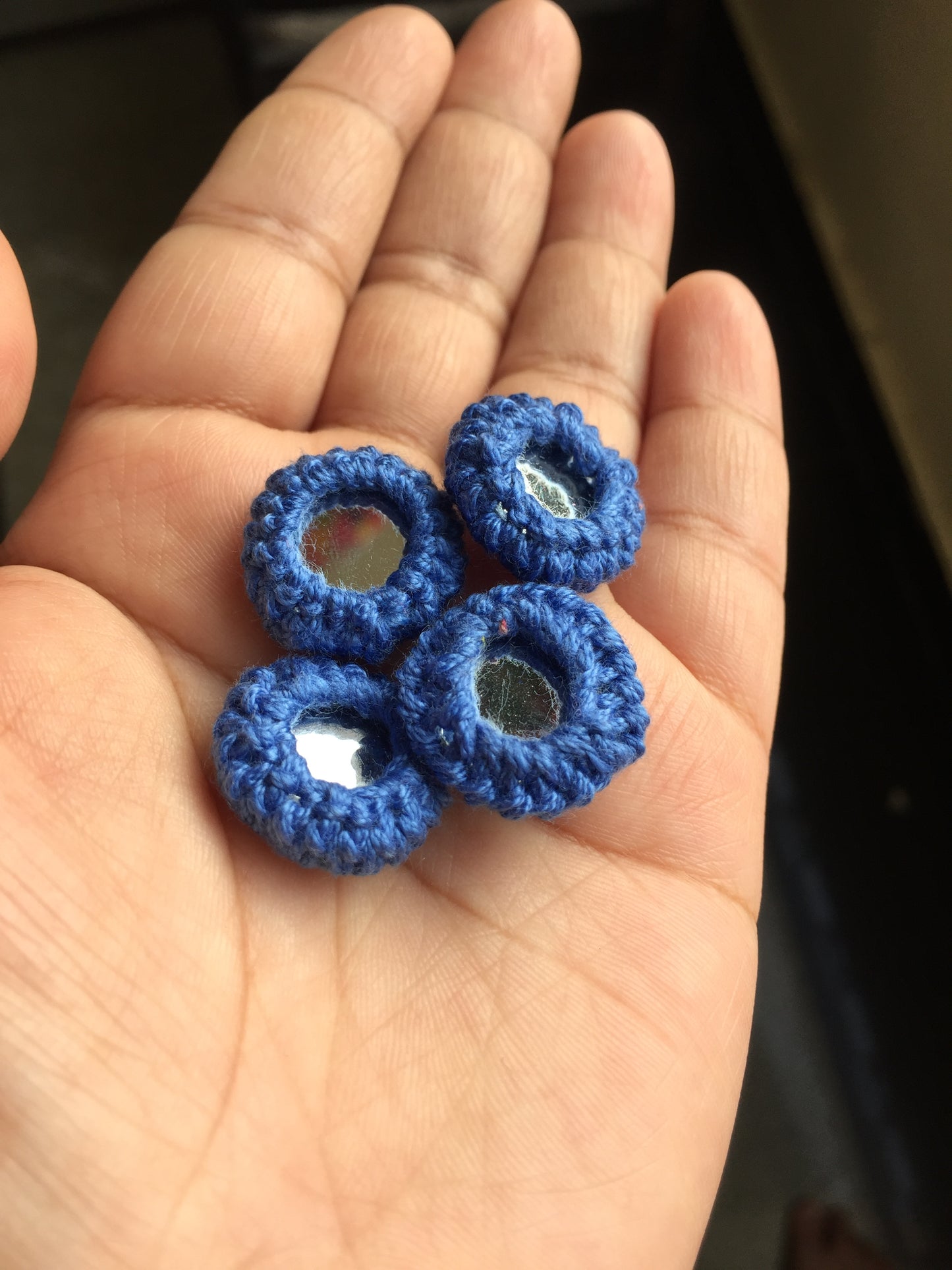 DENIM BLUE Mini Mirror Buttons