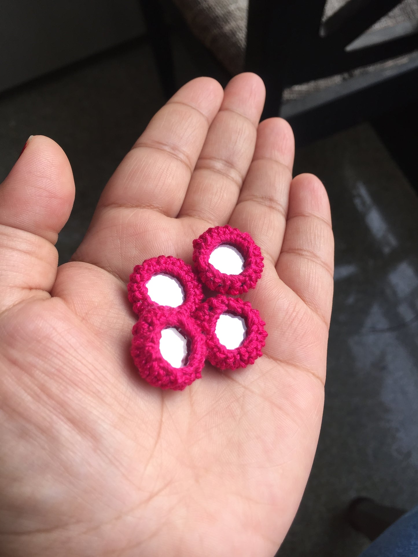 DARK PINK Mini Mirror Buttons