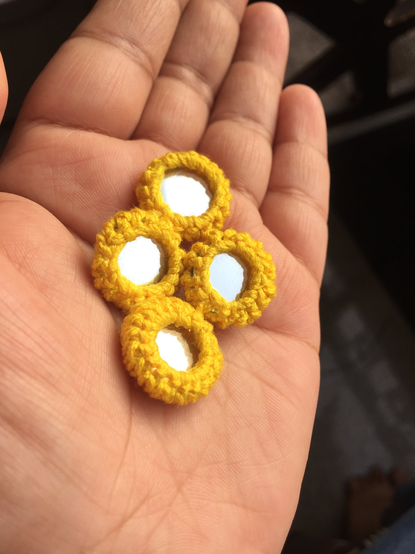 YELLOW Mini Mirror Buttons