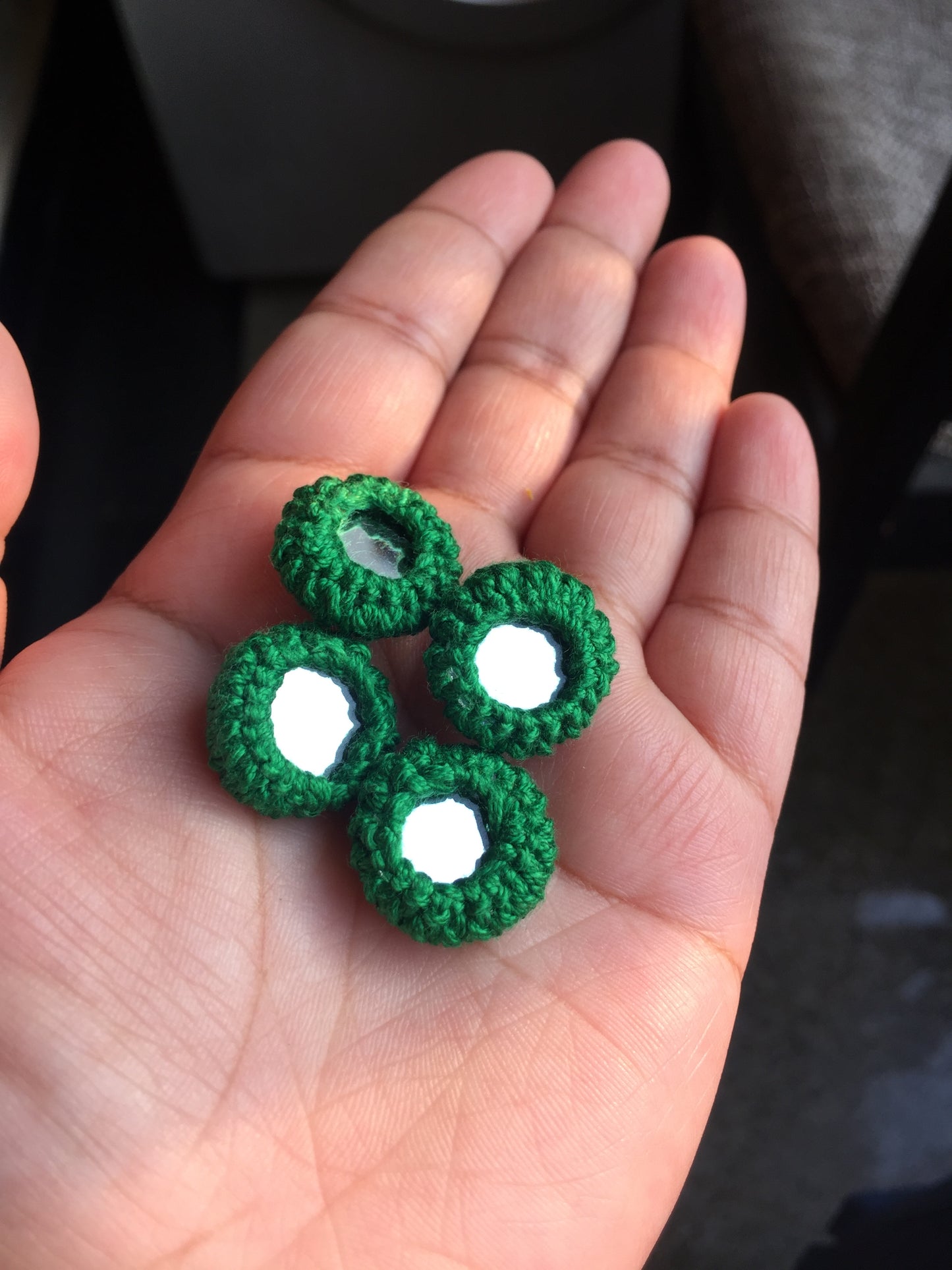 DARK GREEN Mini Mirror Buttons