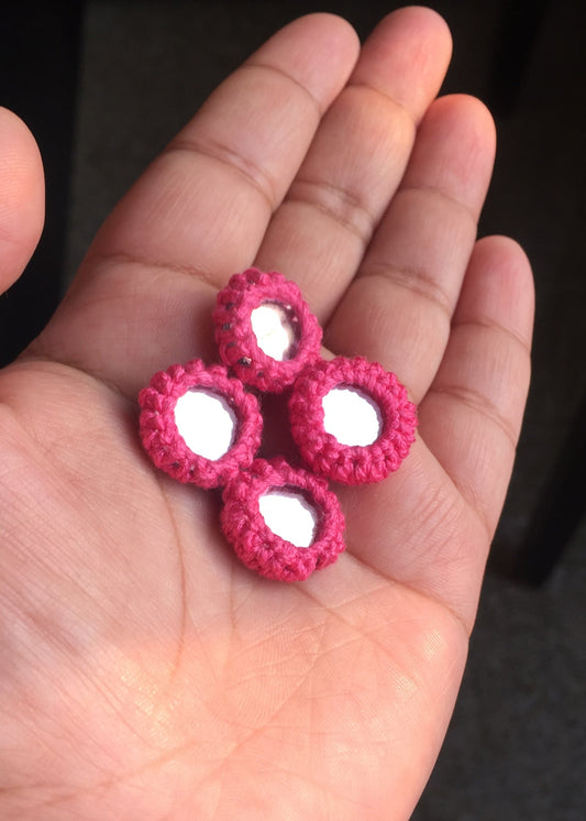 PINK Mini Mirror Buttons