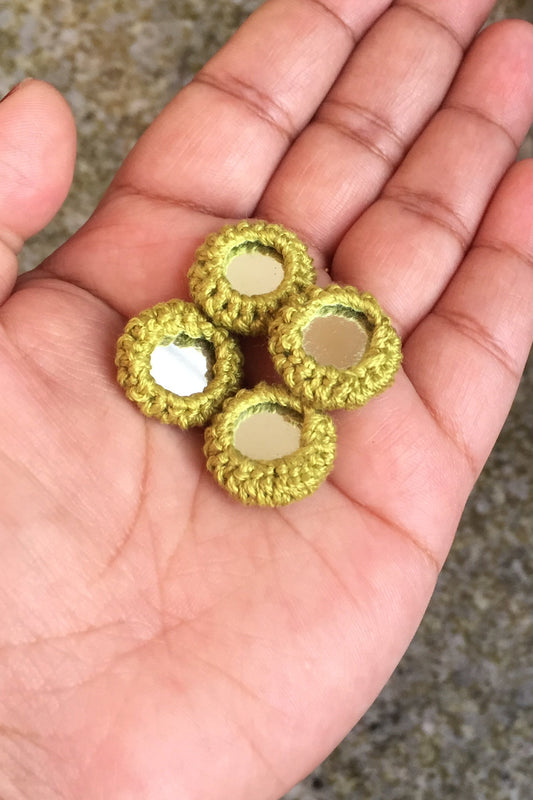 MEHNDI GREEN Mini Mirror Buttons