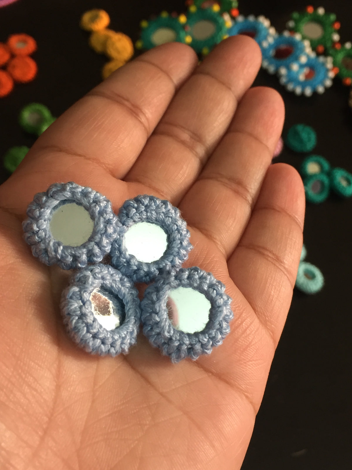 ENGLISH BLUE Mini Mirror Buttons
