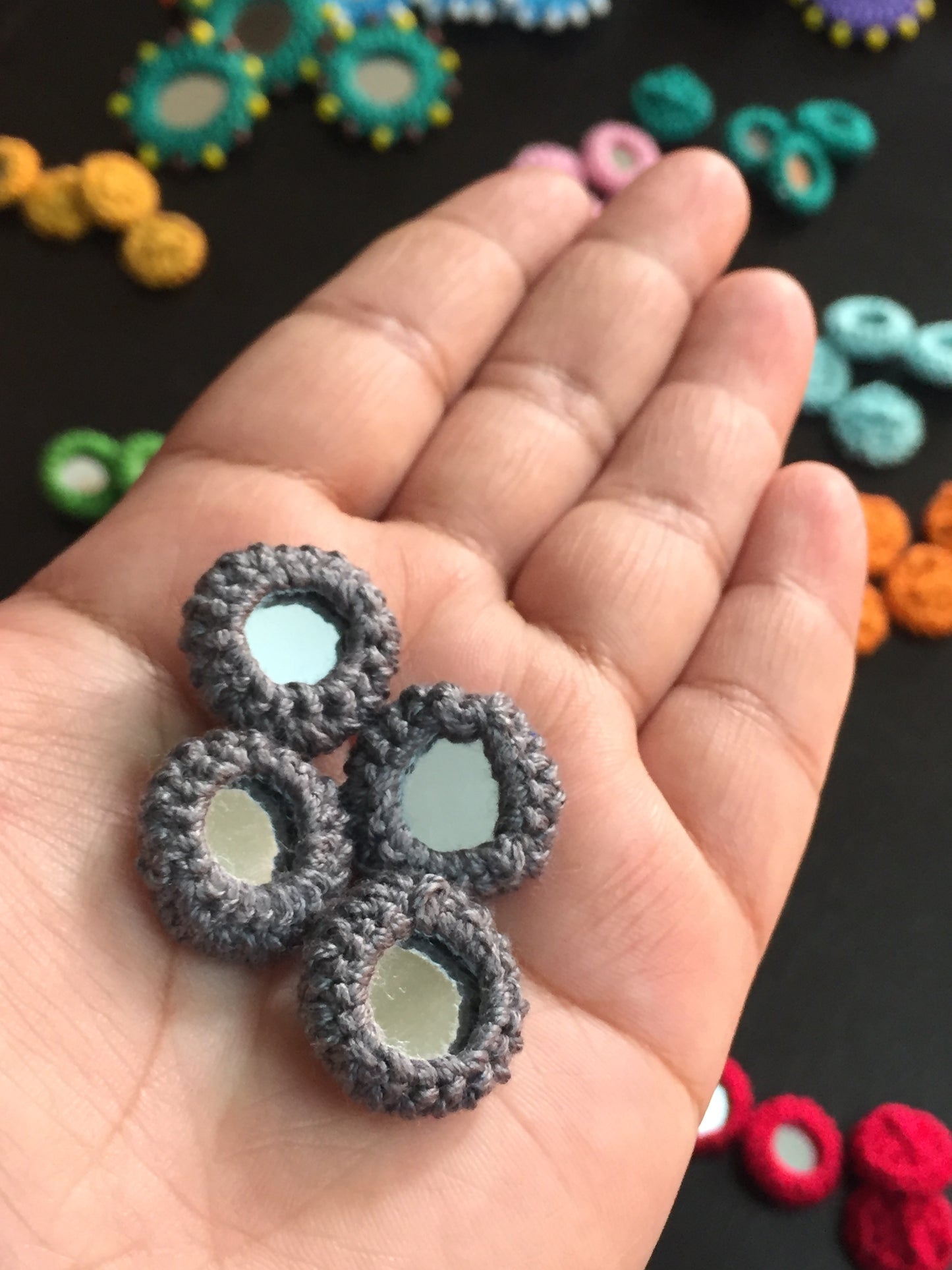 GREY Mini Mirror Buttons