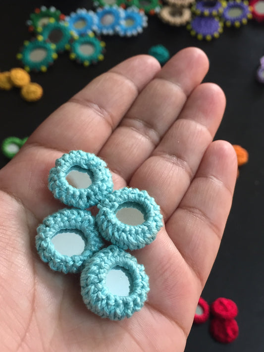 TURQUOISE Mini Mirror Buttons