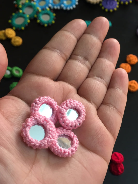 LIGHT PINK Mini Mirror Buttons