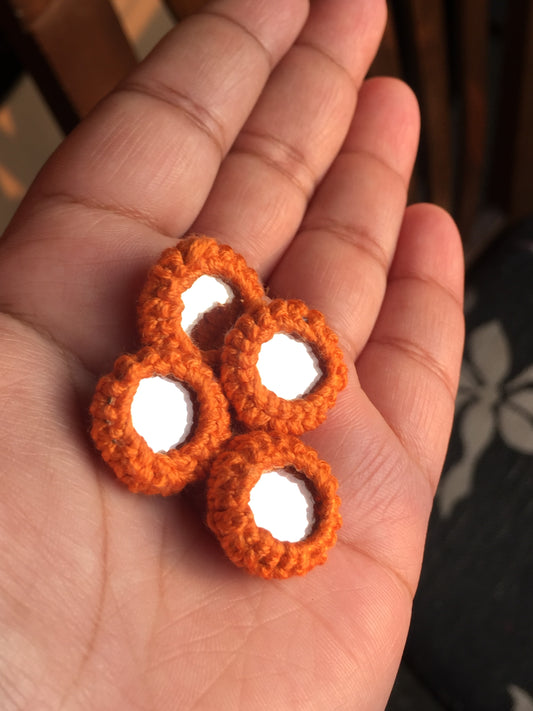 DARK ORANGE Mini Mirror Buttons