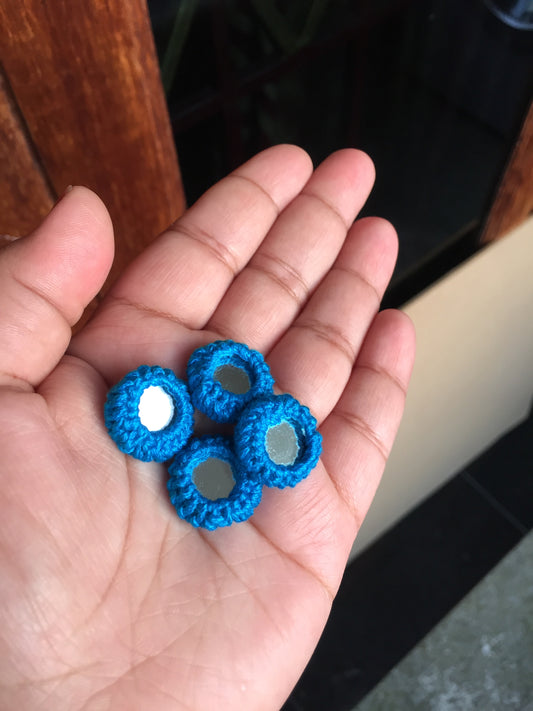 ROYAL BLUE Mini Mirror Buttons