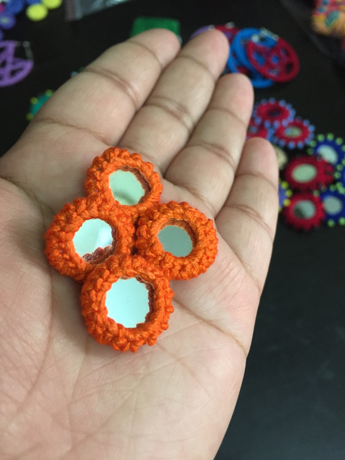 ORANGE Mini Mirror Buttons