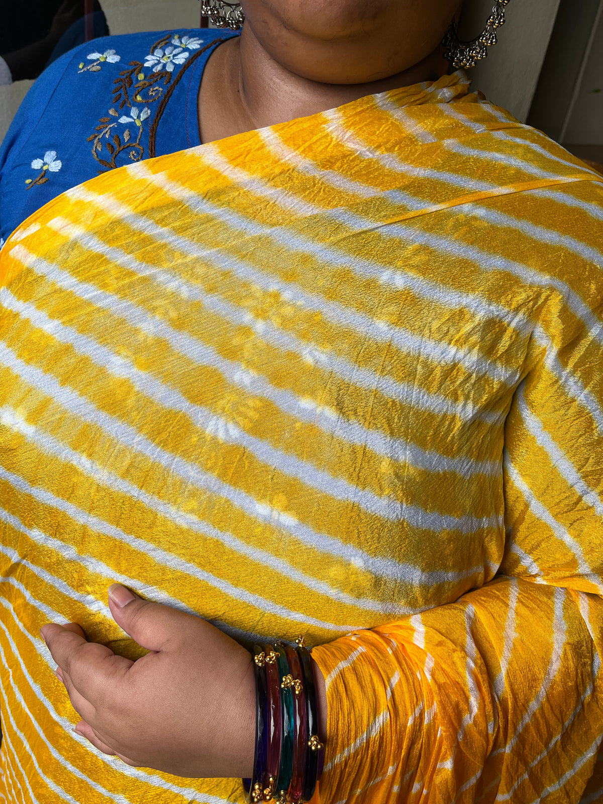 MANGO YELLOW  Lehariya Saree