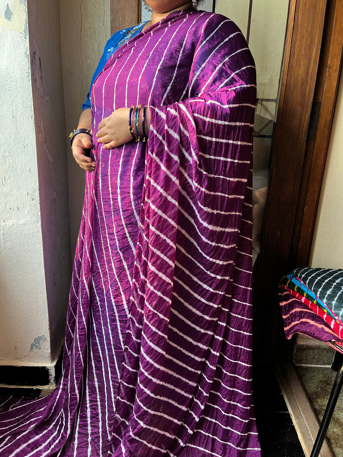 WINE Lehariya Saree