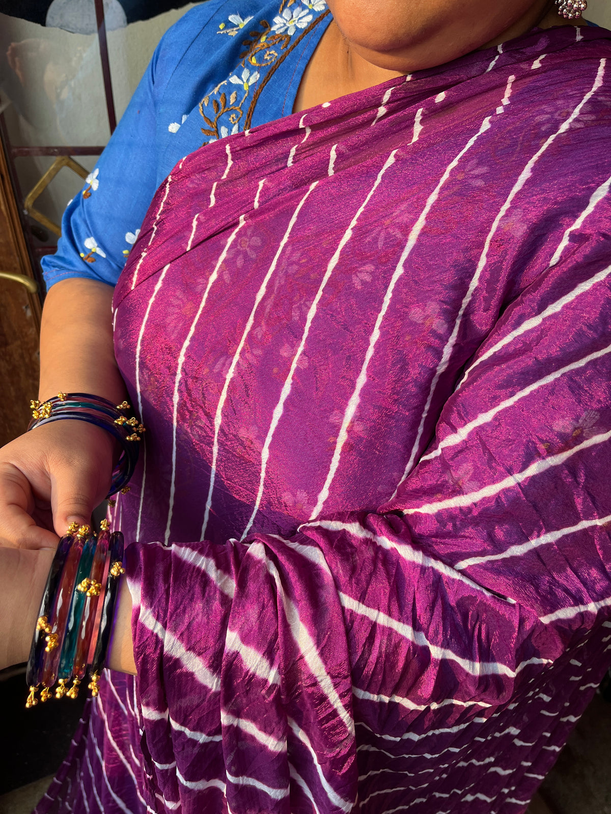WINE Lehariya Saree