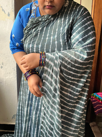 GREY Lehariya Saree