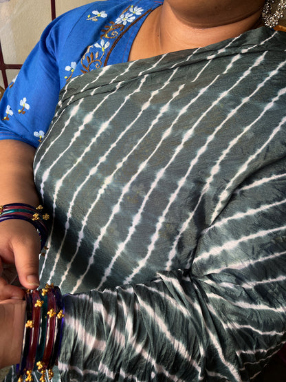 GREY Lehariya Saree