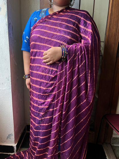 WINE Lehariya Saree