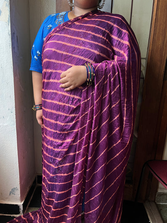 WINE Lehariya Saree