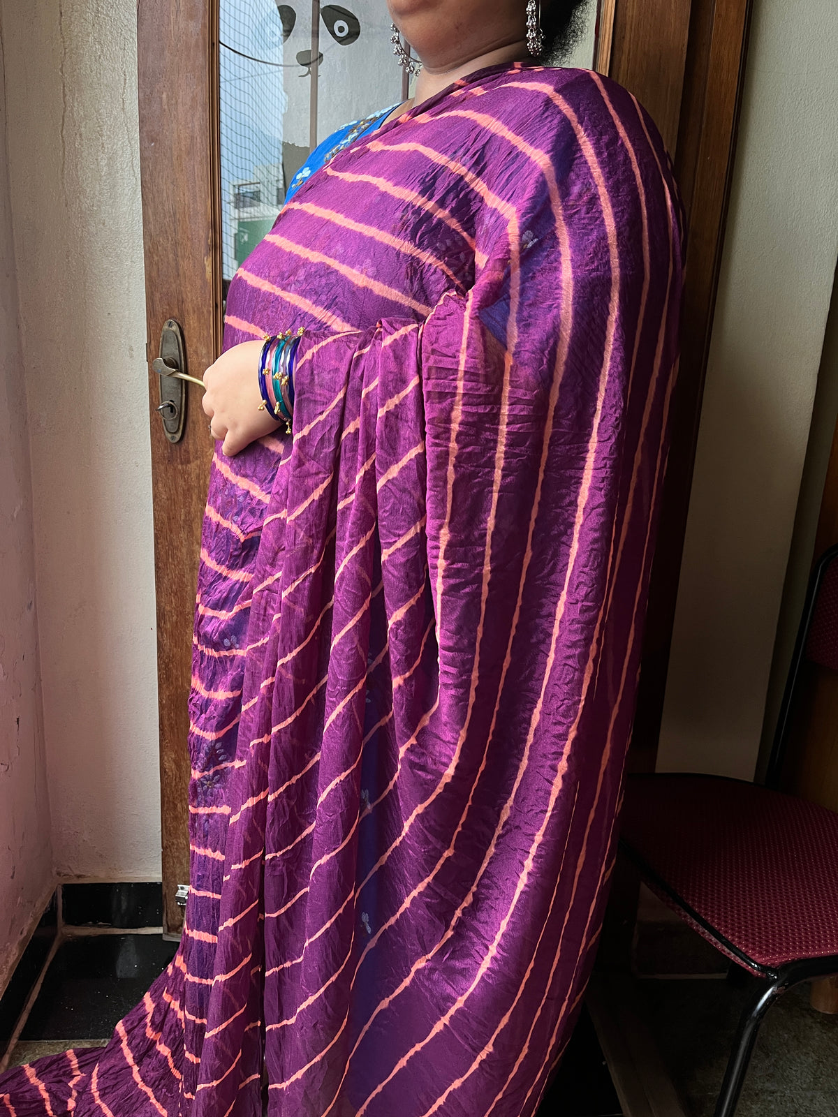 WINE Lehariya Saree