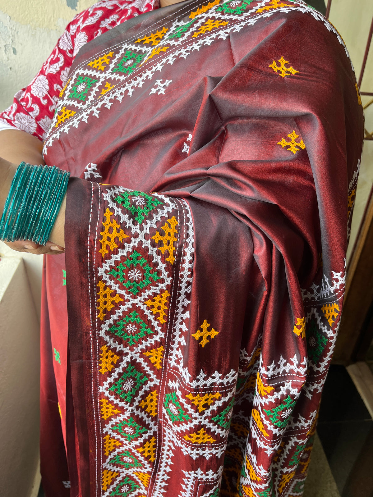 RIWAYAT Kutchwork Saree