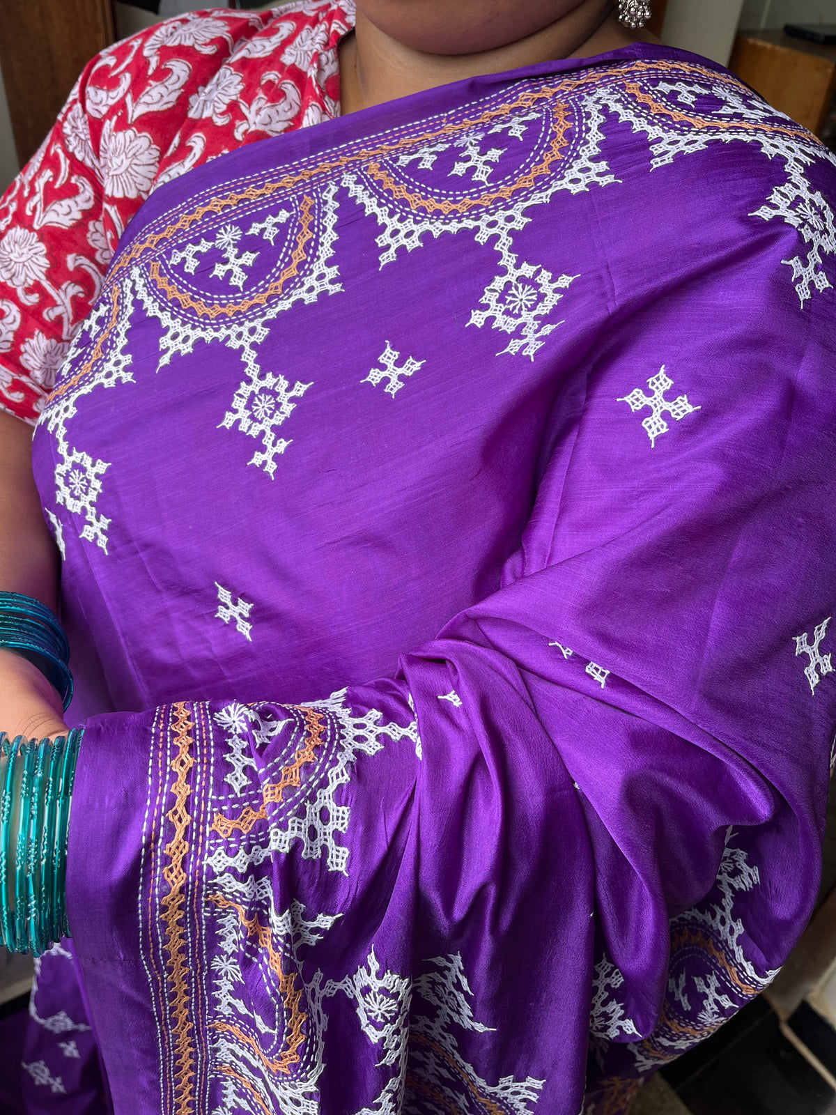 MAHAL Kutchwork Saree