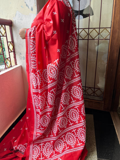 PEACOCK FEATHER Kutchwork Saree