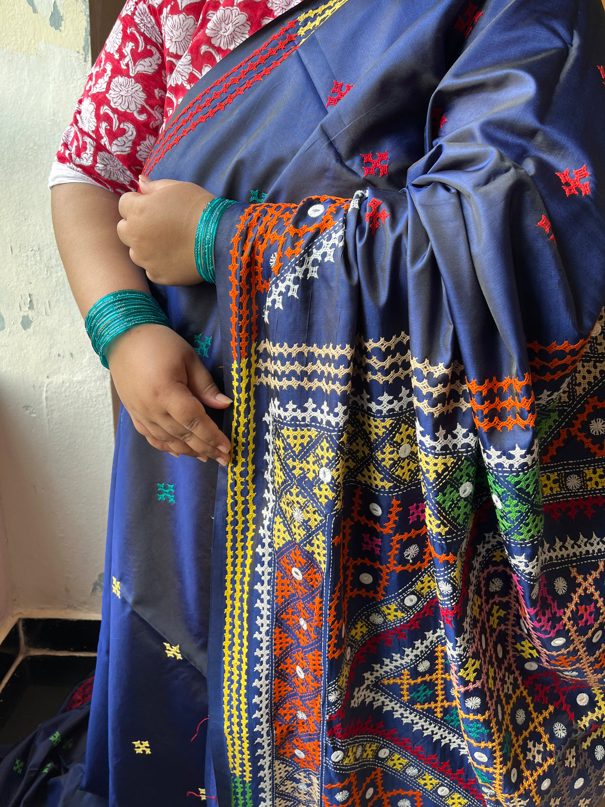 RANGEELA Kutchwork Saree