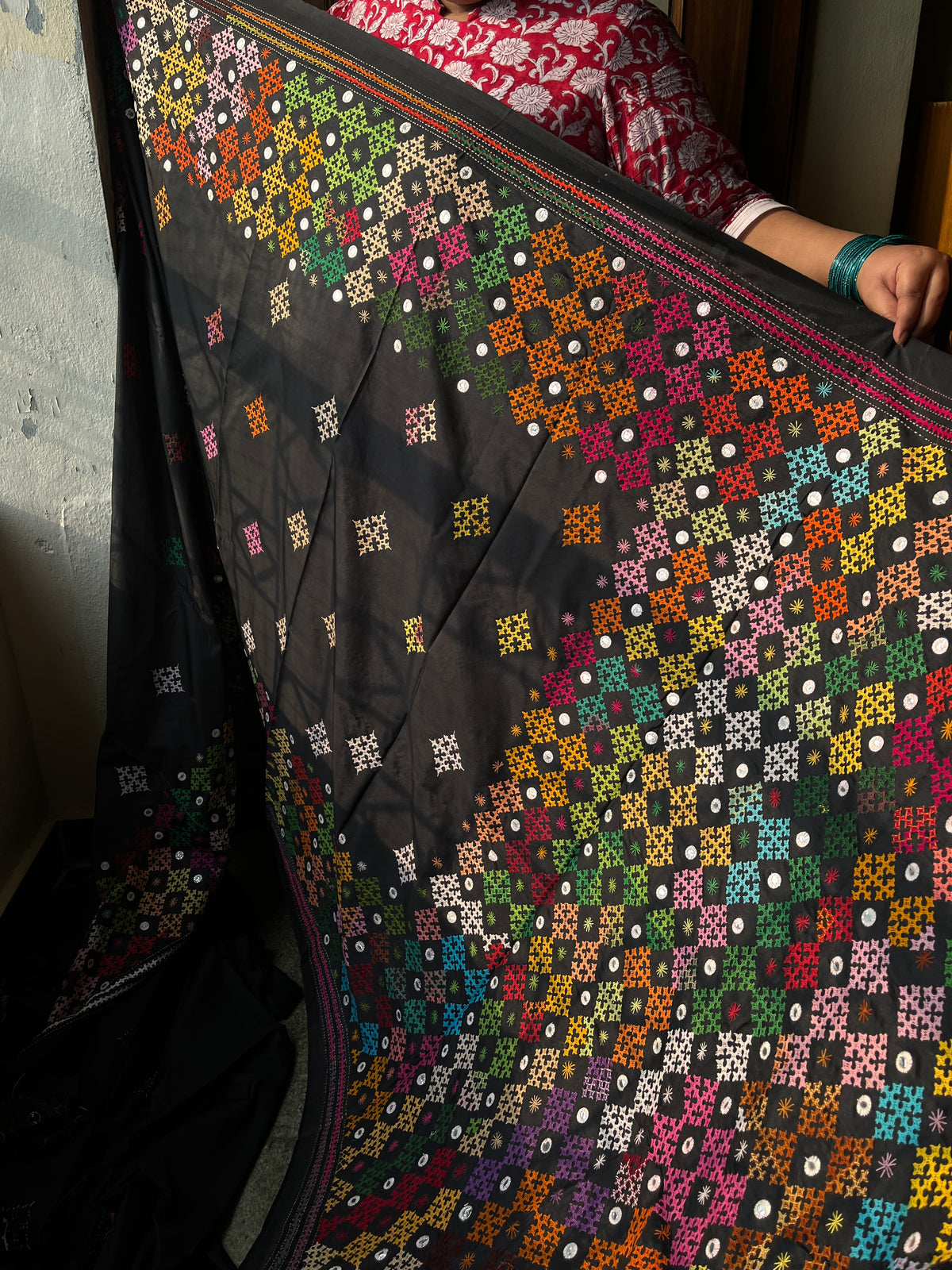 RANGEELA Kutchwork Saree