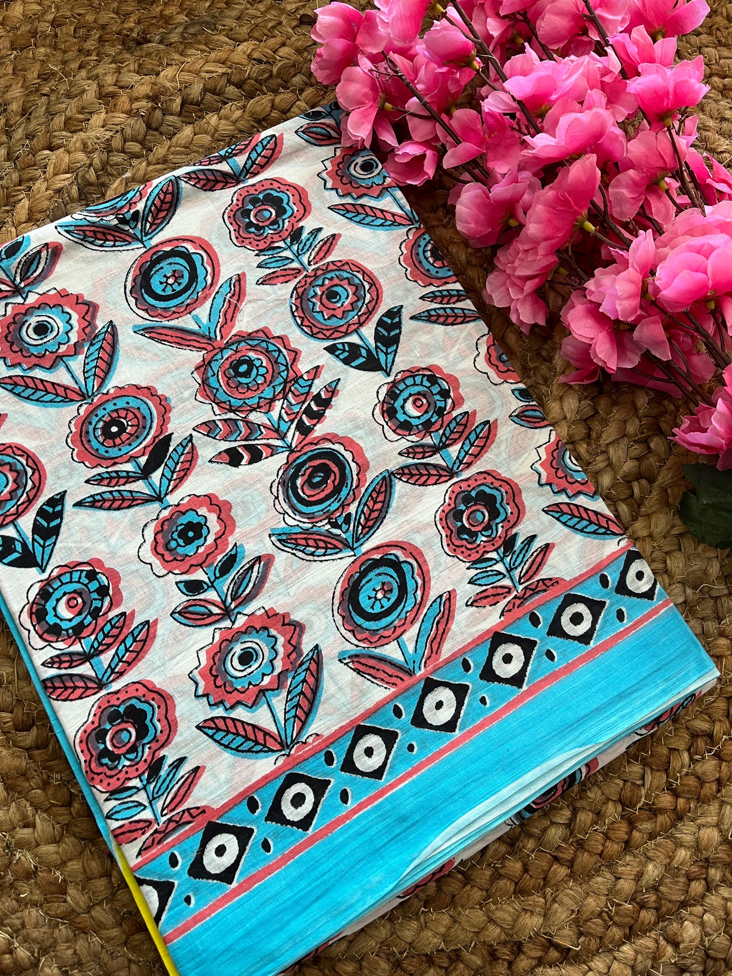Mulmul Cotton Block Print Saree