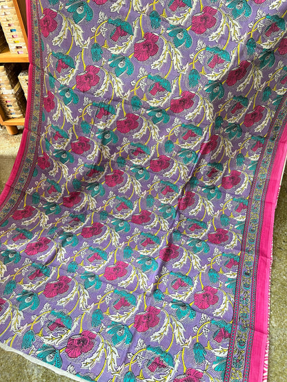 Mulmul Cotton Block Print Saree