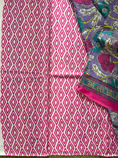 Mulmul Cotton Block Print Saree