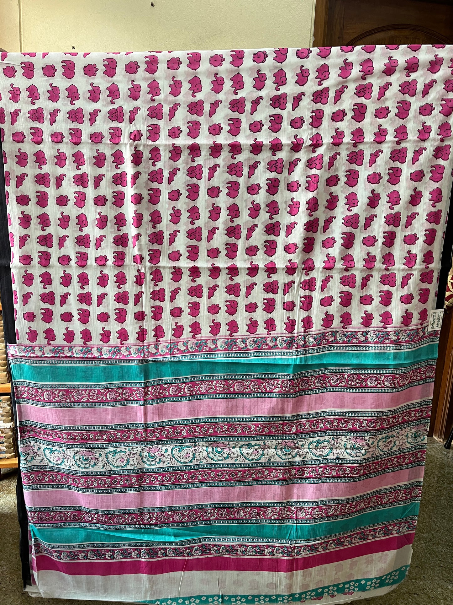 Mulmul Cotton Block Print Saree