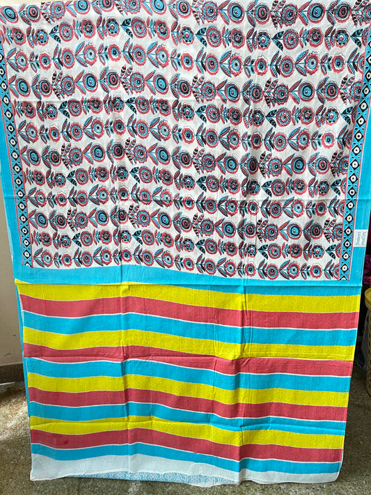 Mulmul Cotton Block Print Saree