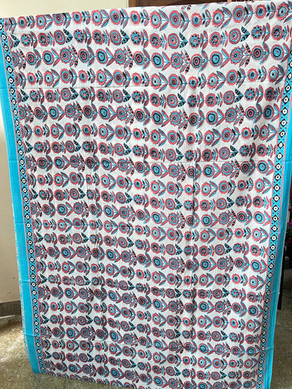 Mulmul Cotton Block Print Saree