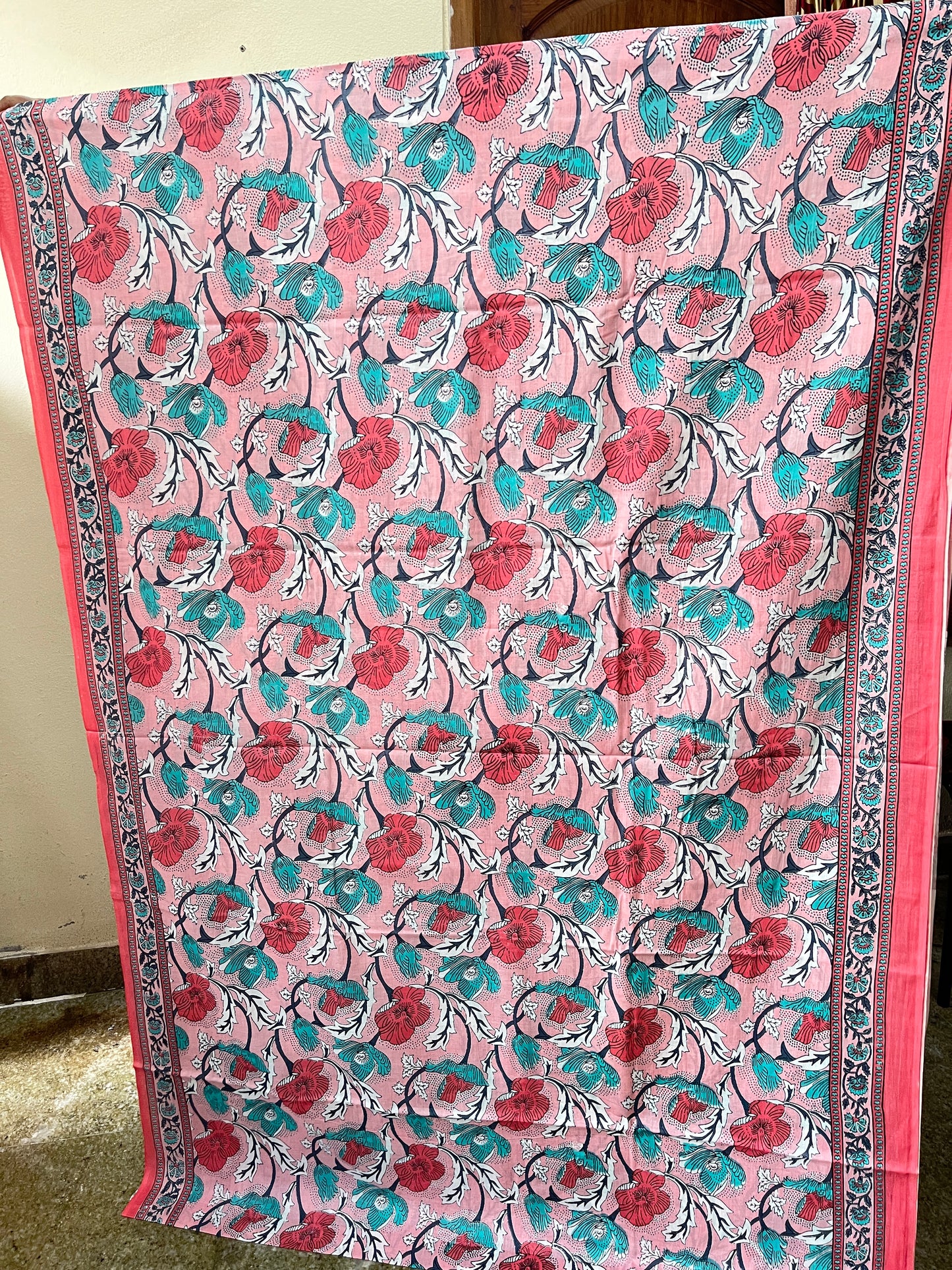 Mulmul Cotton Block Print Saree