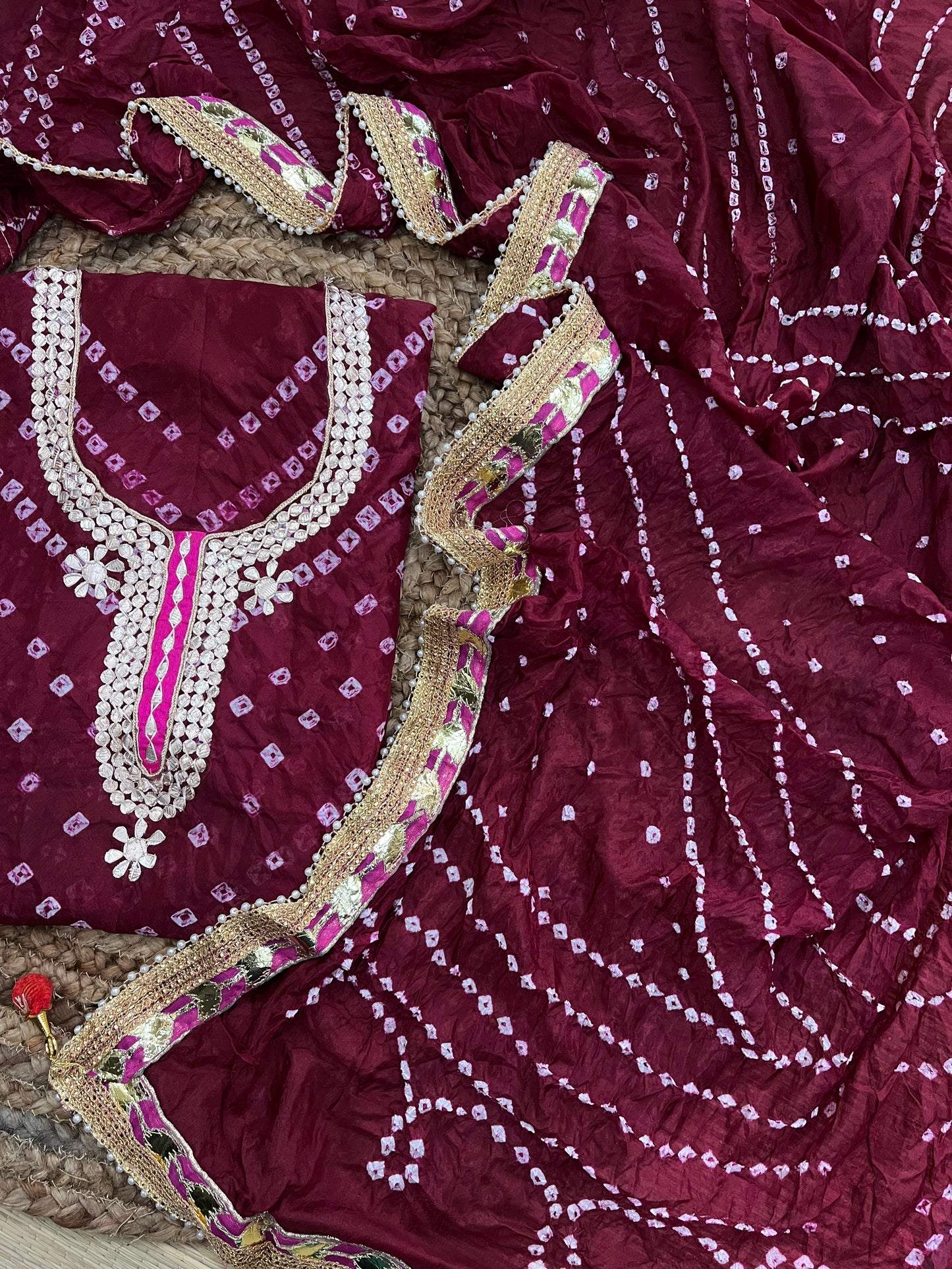 Gota Patti Bandhani Dress Material
