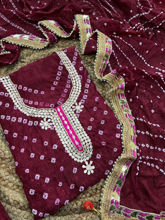 Gota Patti Bandhani Dress Material