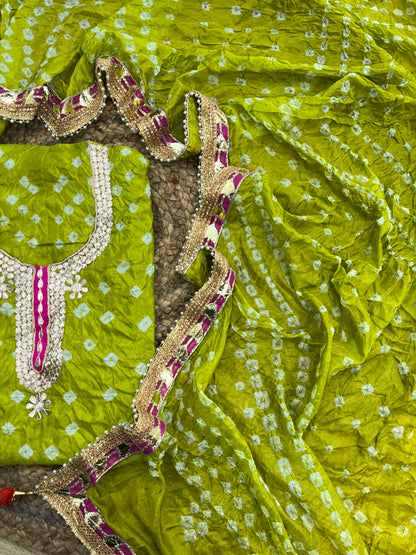 Gota Patti Bandhani Dress Material