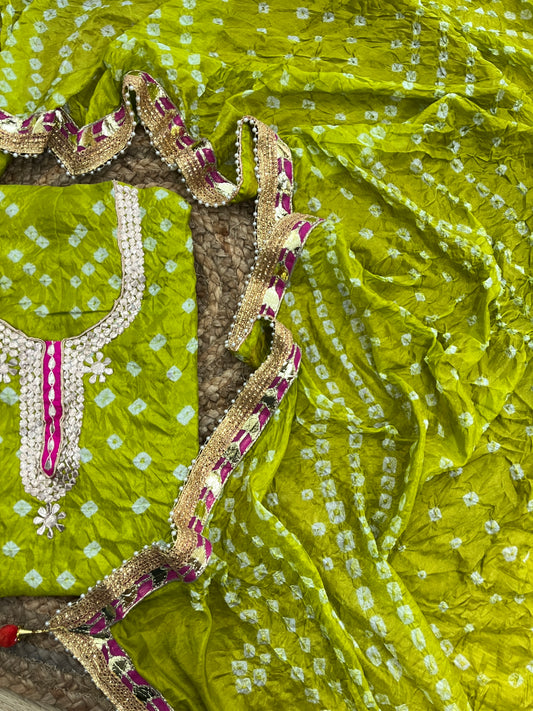Gota Patti Bandhani Dress Material