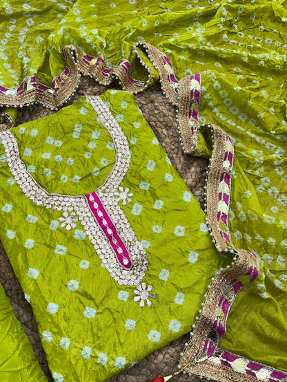 Gota Patti Bandhani Dress Material