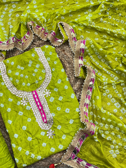 Gota Patti Bandhani Dress Material