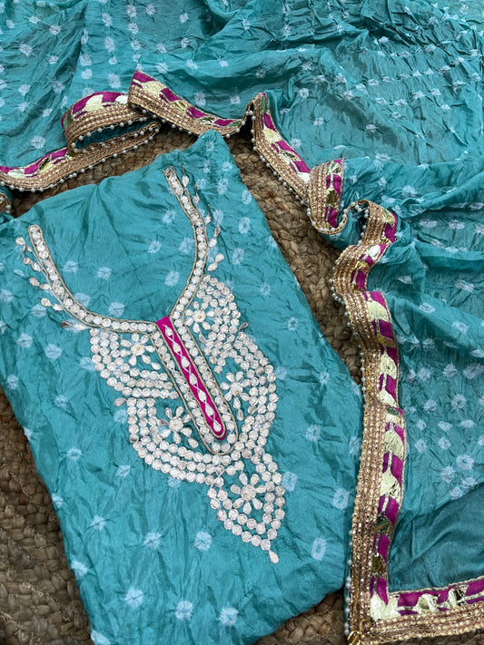 Gota Patti Bandhani Dress Material