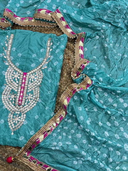 Gota Patti Bandhani Dress Material