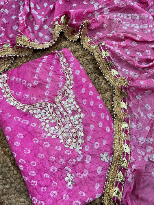 Gota Patti Bandhani Dress Material