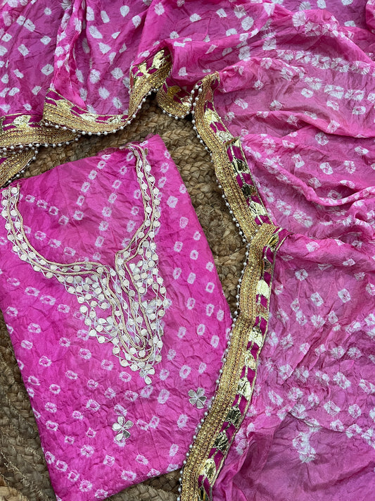 Gota Patti Bandhani Dress Material