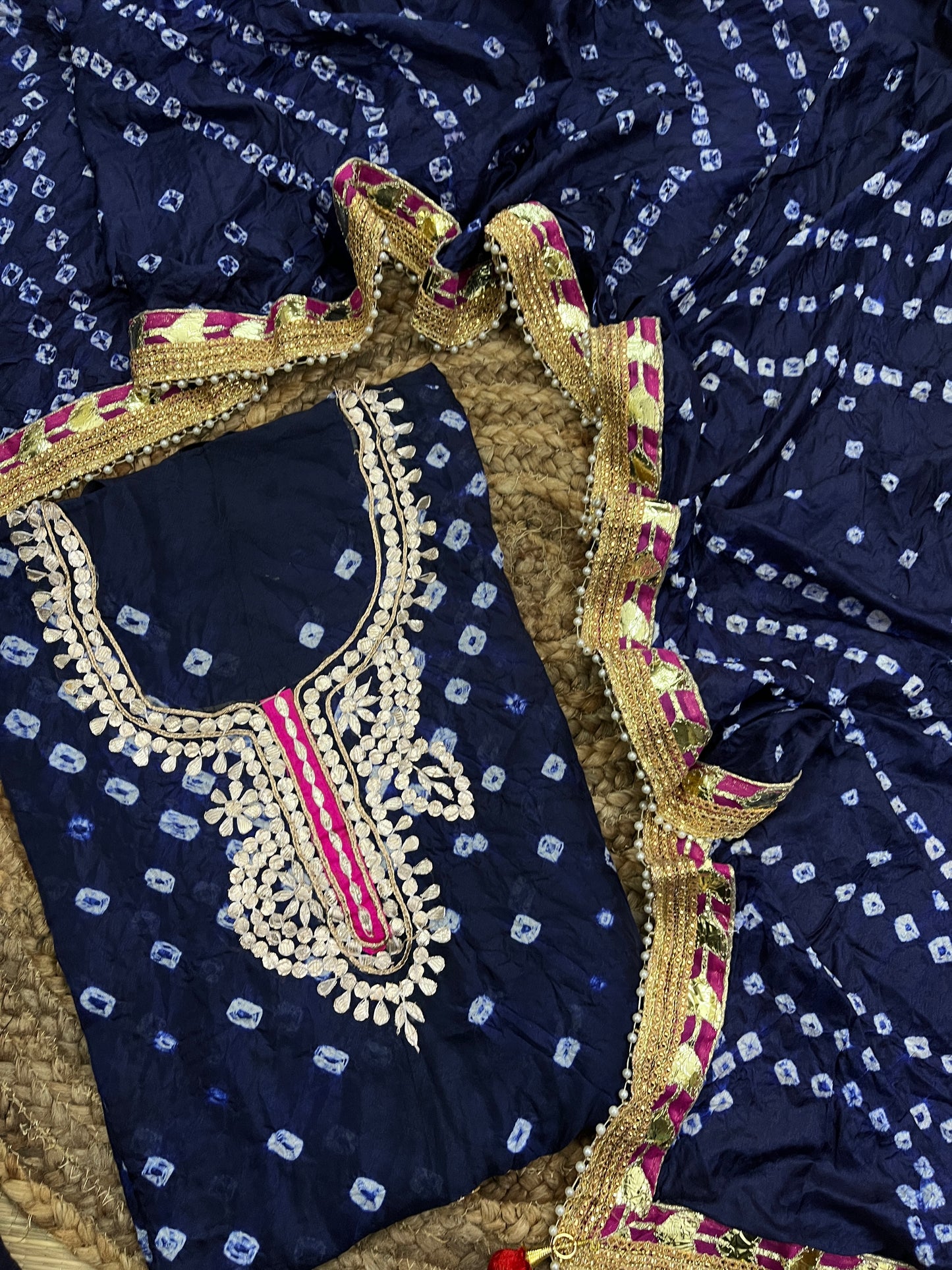 Gota Patti Bandhani Dress Material