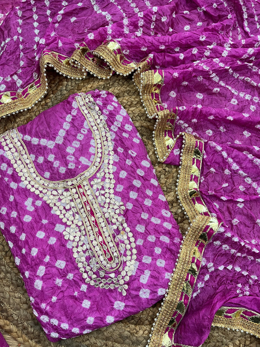 Gota Patti Bandhani Dress Material
