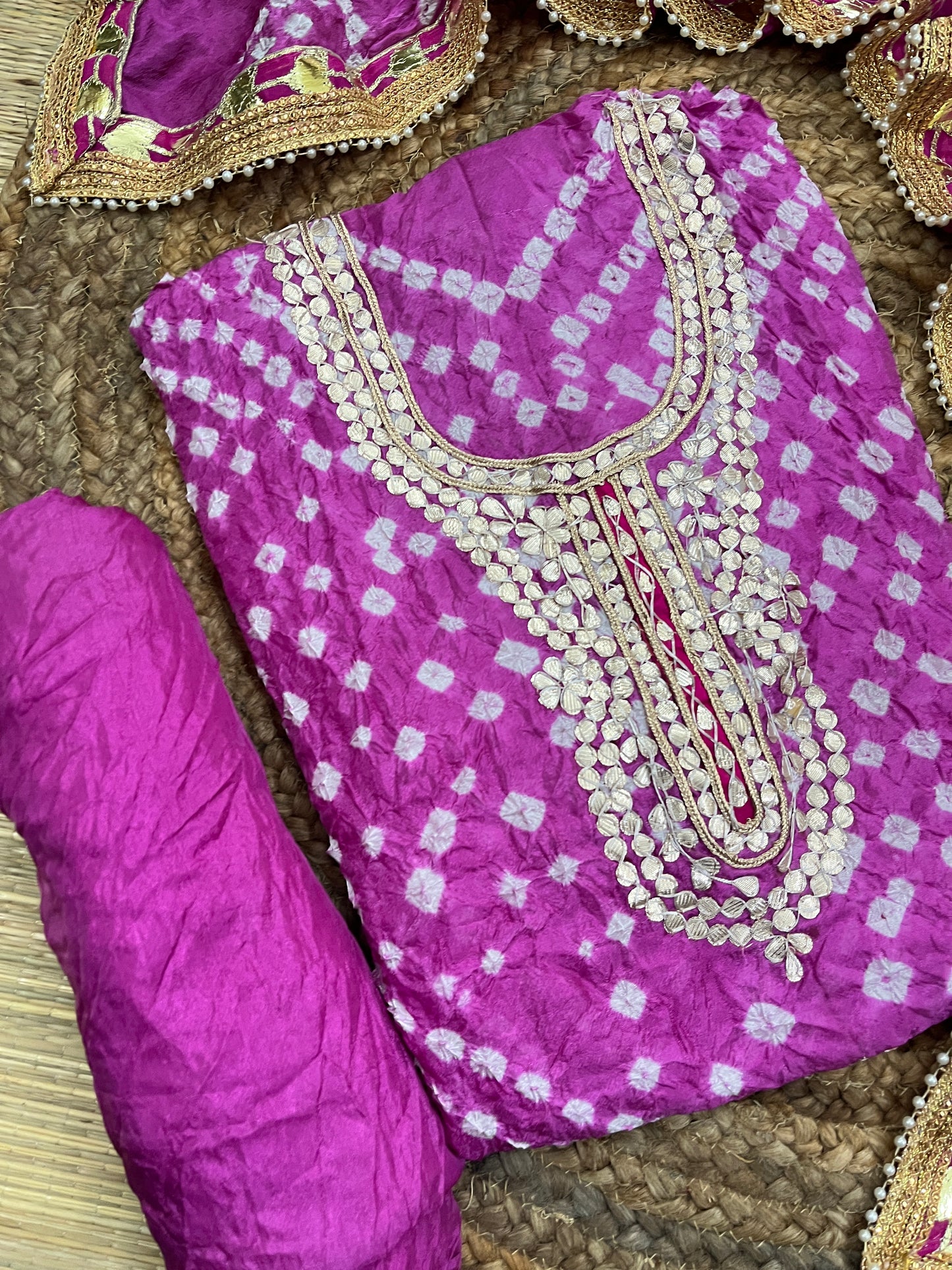 Gota Patti Bandhani Dress Material
